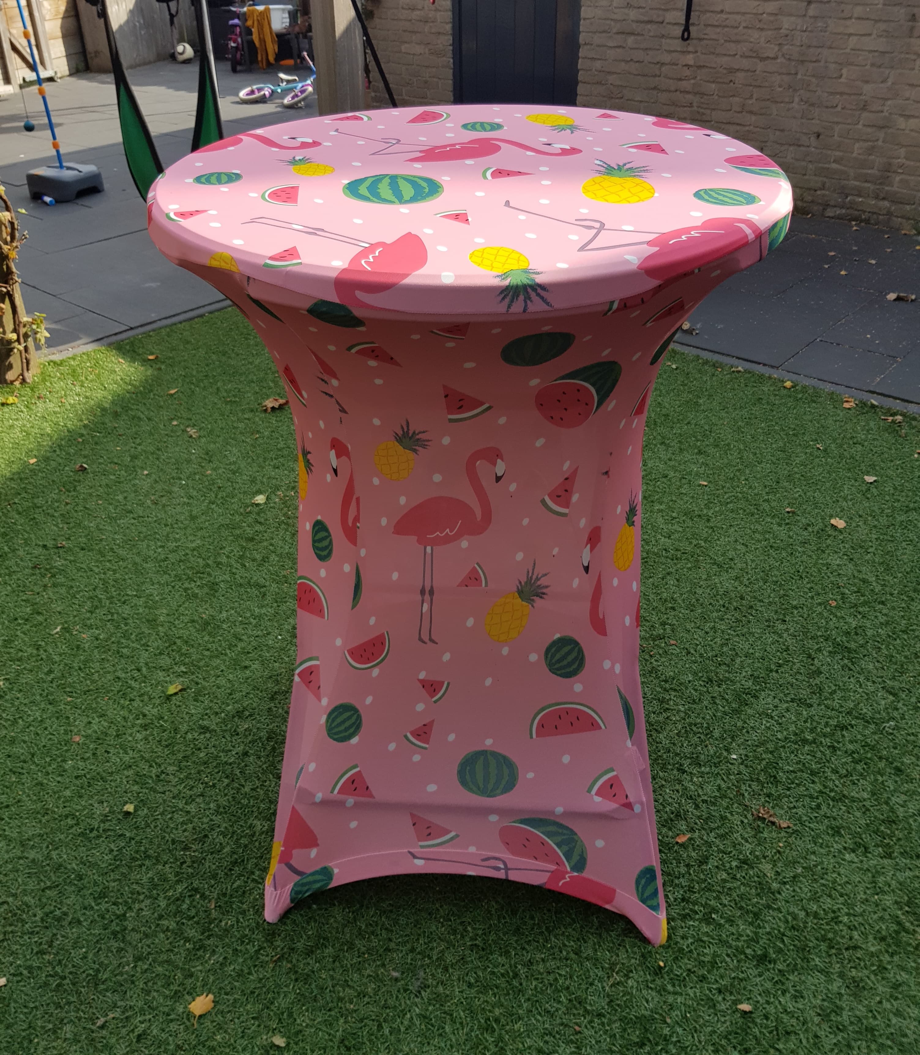 Statafel met rok flamingo